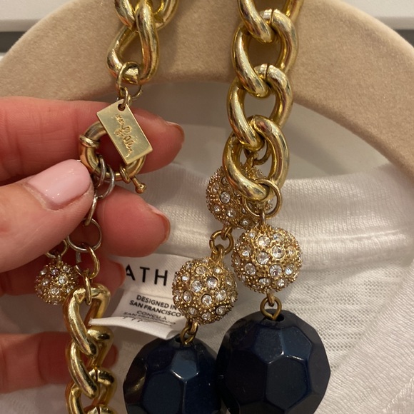 Lilly Pulitzer navy and gold / rhinestone necklace - Picture 3 of 3